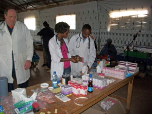 Setting up for a visiting medical clinic